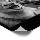 Funny Santa Claus In Sleigh With Reindeer Christma ポスター (角)