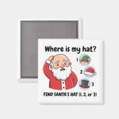 Funny Santa Claus Lost Hat Matching Game Magnet マグネット (正面/裏面)
