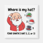 Funny Santa Claus Lost Hat Matching Game Magnet マグネット (正面)