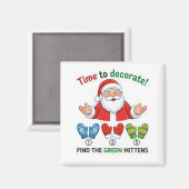 Funny Santa Claus Lost Hat Matching Game Magnet マグネット (正面/裏面)