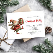 Funny Santa Claus Modern Red Green Holiday Invite 招待状