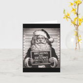 Funny Santa Claus Mugshot Christmas – Santa Xmas  カード (黄色い花)