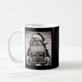 Funny Santa Claus Mugshot Christmas – Santa Xmas コーヒーマグカップ (左)