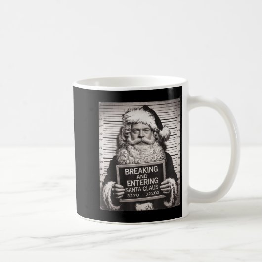 Funny Santa Claus Mugshot Christmas – Santa Xmas コーヒーマグカップ (右)