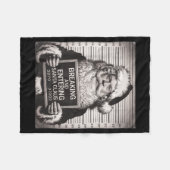 Funny Santa Claus Mugshot Christmas – Santa Xmas フリースブランケット (正面(横))