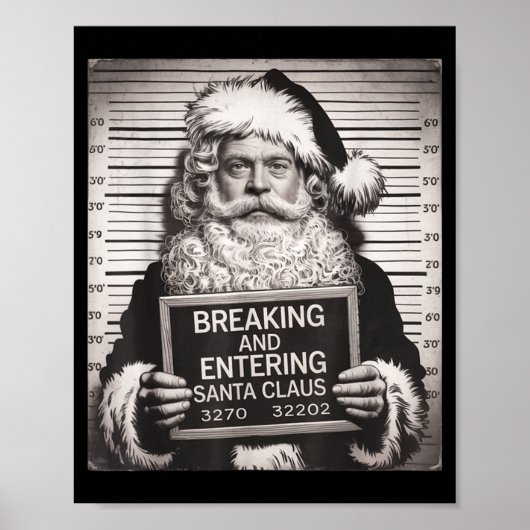 Funny Santa Claus Mugshot Christmas – Santa Xmas  ポスター (正面)