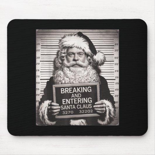 Funny Santa Claus Mugshot Christmas – Santa Xmas  マウスパッド (正面)