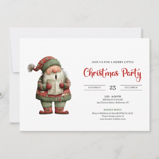 Funny Santa Claus Printable Kids Holiday Invite 招待状 (正面)