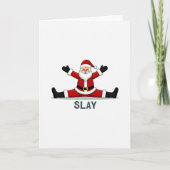 Funny Santa Claus Slay Christmas Card Internet Mem カード (正面)