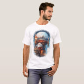Funny Santa Claus, soaring through the sky Tシャツ (正面フル)