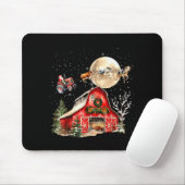 Funny Santa Claus Tractor Cows Farm Farmer Christm マウスパッド (マウス)