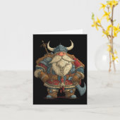 Funny Santa Claus Viking Costume For Boys And Girl カード (黄色い花)