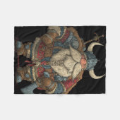 Funny Santa Claus Viking Costume For Boys And Girl フリースブランケット (正面(横))
