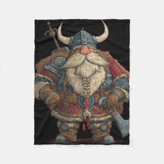 Funny Santa Claus Viking Costume For Boys And Girl フリースブランケット (正面)