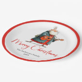 Funny Santa Claus Watercolor Christmas Plates ペーパープレート (アングル)