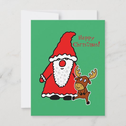 Funny Santa Claus with baby moose (正面)