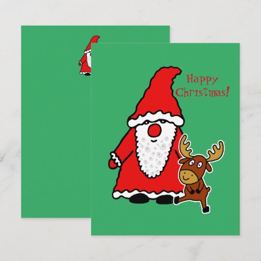 Funny Santa Claus with baby moose (正面/裏面)