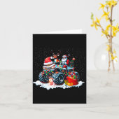 Funny Santa Clause Riding Monster Red Truck Xmas T カード (黄色い花)