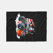 Funny Santa Clause Riding Monster Red Truck Xmas T フリースブランケット (正面(横))