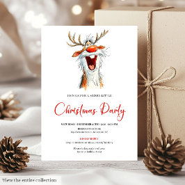 Funny Santa Cocktail Christmas Party Invitation   招待状
