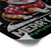 Funny Santa Corgi Dog Merry Corgmas Ugly Sweater C ポスター (角)