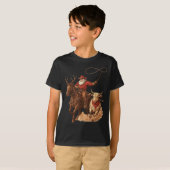 Funny Santa Cowboy Rodeo Reindeer Western Horse Ro Tシャツ (正面フル)