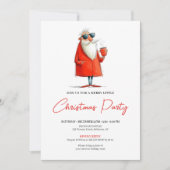Funny Santa Custom Holiday Cocktail Invitation 招待状 (正面)