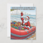 Funny Santa Dinghy Christmas  シーズンカード (正面)