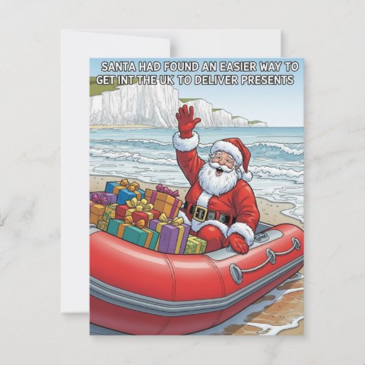 Funny Santa Dinghy Christmas  シーズンカード (正面)