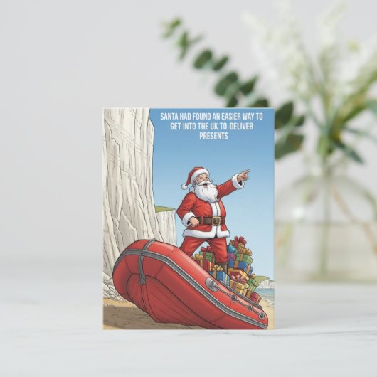 Funny Santa Dinghy Christmas  シーズンカード (スタンド正面)