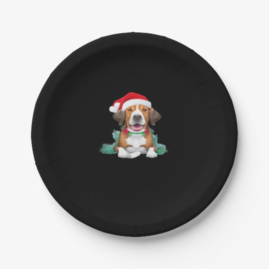 Funny santa dog Oversized T-Shirt ペーパープレート (正面)