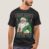Funny Santa Drinking Beer Splitting G Christmas Ad Tシャツ (正面)