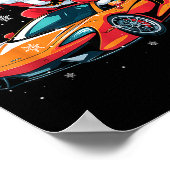 Funny Santa Driving Srt Car Xmas Pajama Christmas  ポスター (角)