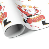 Funny Santa Drummer Ugly Christmas Xmas Drumming  ラッピングペーパー (ロールコーナー)