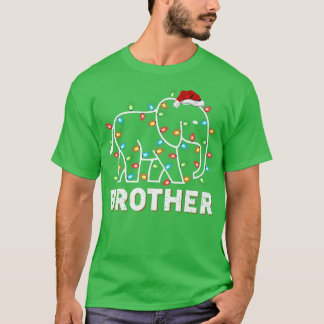 Funny Santa Elephant Xmas Lights Brother Elephant  Tシャツ
