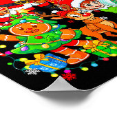 Funny Santa Elf Snowman Reindeer Gingerbread Chris ポスター (角)