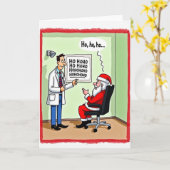 Funny Santa Eye Exam Doctor Christmas Card Joke カード (黄色い花)