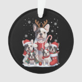 Funny Santa French Bulldog Dogs Christmas Xmas  オーナメント (正面)