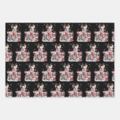 Funny Santa French Bulldog Dogs Christmas Xmas  ラッピングペーパーシート (正面)