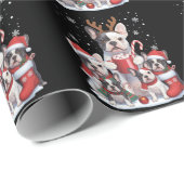 Funny Santa French Bulldog Dogs Christmas Xmas  ラッピングペーパー (ロールコーナー)