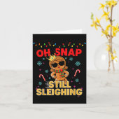 Funny Santa Gingerbread Oh Snap. Still Sleighing C カード (黄色い花)