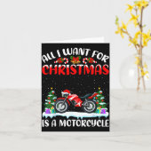 Funny Santa Hat All I Want For Christmas Is A Moto カード (黄色い花)