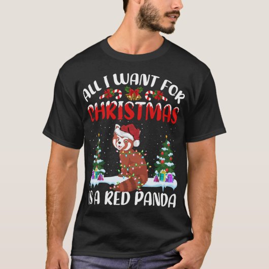 Funny Santa Hat All I Want For Christmas Is A Red  Tシャツ (正面)