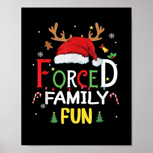 Funny Santa Hat Forced Family Fun Sarcastic Christ ポスター (正面)