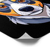 Funny Santa Hat Xmas Pajamas Blue Heeler Dog Chris ポスター (角)