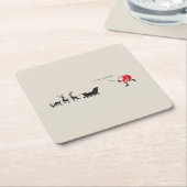 Funny santa 'I am coming' for sleigh スクエアペーパーコースター (アングル)