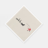 Funny santa 'I am coming' for sleigh スタンダードランチョンナプキン (角)