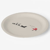 Funny santa 'I am coming' for sleigh ペーパープレート (アングル)