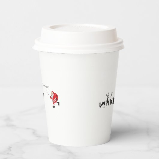 Funny santa 'I am coming' for sleigh 紙コップ (左)