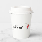 Funny santa 'I am coming' for sleigh 紙コップ (裏面)